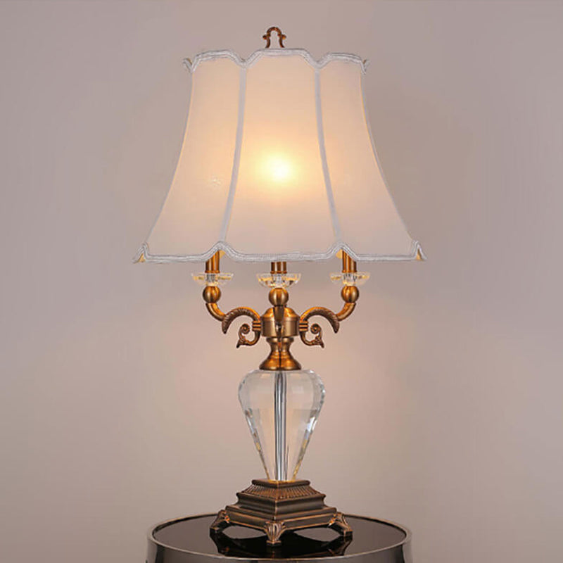 Lampe de table de luxe en alliage de zinc et cristal à 1 lumière, style européen 