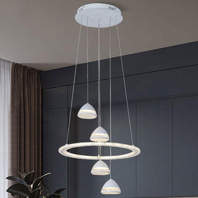 Nordic Minimalist Circle Diamond / Apple Hanging LED Chandelier