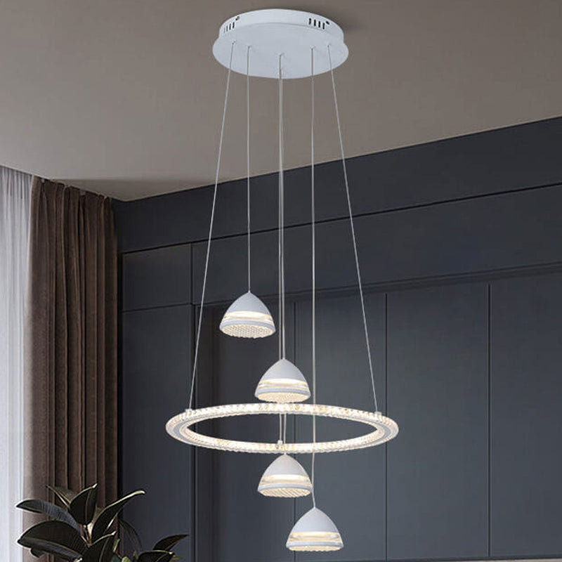 Nordic Minimalist Circle Diamond / Apple Hanging LED Chandelier