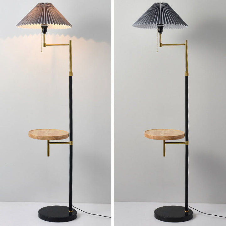 Nordic Light Luxus-Plissee-Stoff-Marmor-Stehlampe mit 1 Licht