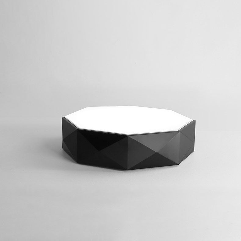 Modern Minimalist Rhombus Geometry Acrylic Iron LED Flush Mount Ceiling Light for Living Room