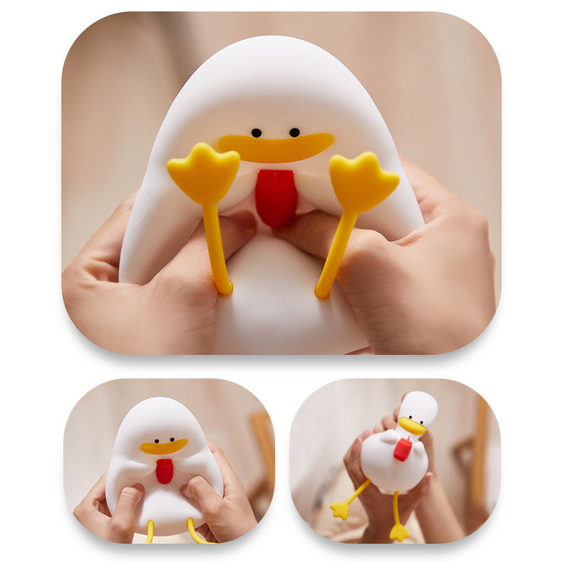 Lampe de table LED Creative Cartoon Silicone Canard Pat Veilleuse 