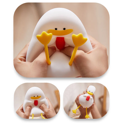 Creative Cartoon Silicone Duck Pat  LED Night Light Table Lamp