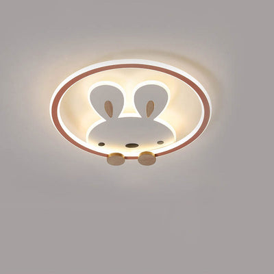 Childlike Modern Simple Cartoon Rabbit Design LED Flush Mount Light