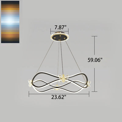 Moderner, minimalistischer LED-Kronleuchter mit 3/4-Licht-LED-Inselleuchten aus Welleneisen 