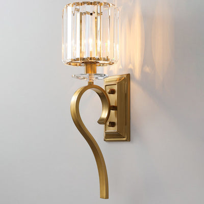 European Light Luxury Hardware Glass 1-Light Wall Sconce Lamp