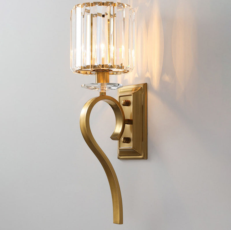 European Light Luxury Hardware Glass 1-Light Wall Sconce Lamp