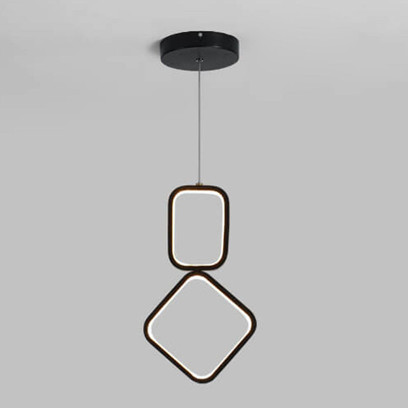 Nordic Minimalist Iron Geometric Ring LED Pendant Light