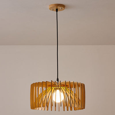 Japanese Minimal Wabi-sabi Log Color 1-Light Pendant Light