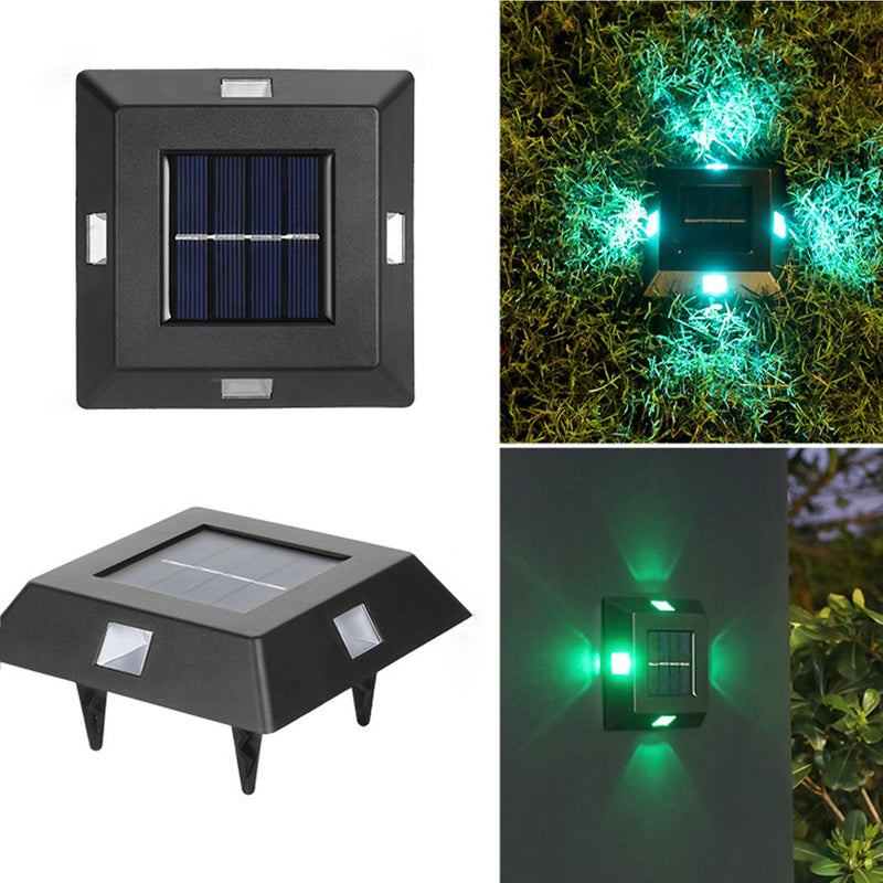 Modern Square Solar Outdoor Lawn LED Garden Ground  Landscape Light Wall Sconce Lamp
