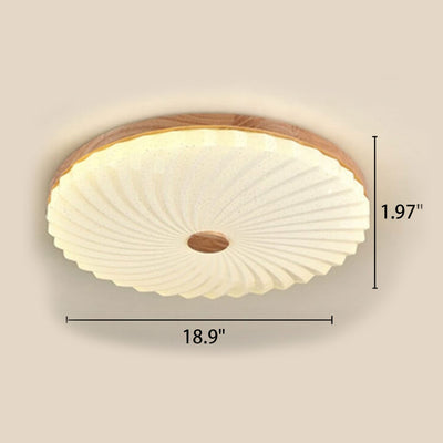 Chinese Log Simple Round LED Flush Mount Light