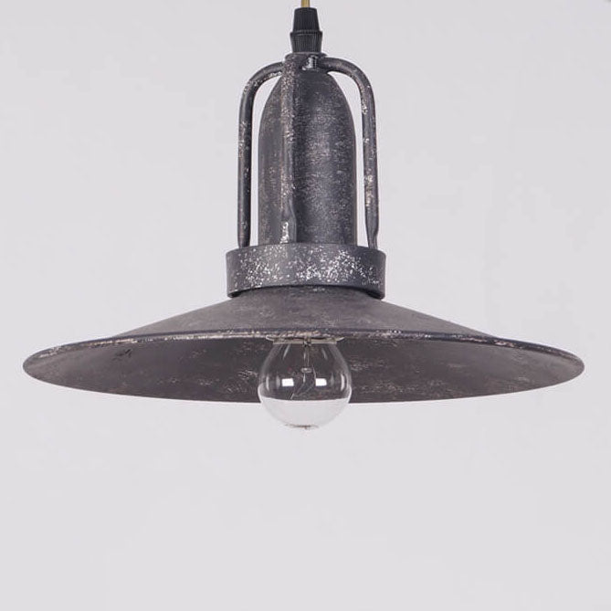 Contemporary Industrial Pot Lid Iron Antique 1-Light Pendant Light For Living Room