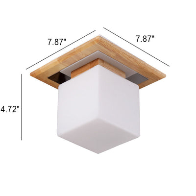 Nordische, minimalistische quadratische Blockglas-Unterputzbeleuchtung mit 1 Leuchte 