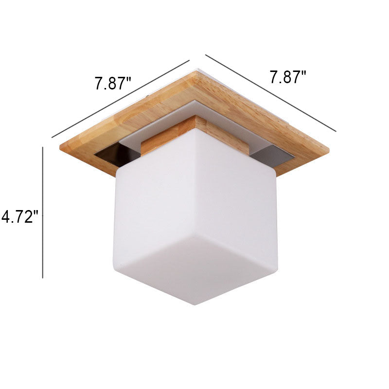 Nordische, minimalistische quadratische Blockglas-Unterputzbeleuchtung mit 1 Leuchte 