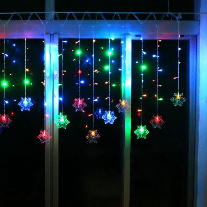 Télécommande flocon de neige guirlande lumineuse à LED clignotante décorative 