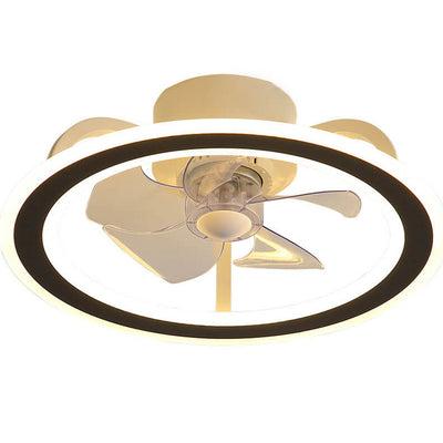 Nordic Creative Round LED Semi-Flush Mount Ceiling Fan Light