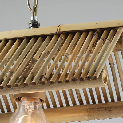 Moderner chinesischer antiker Bambus-Dach-Design 1/2/3-Licht-Kronleuchter 