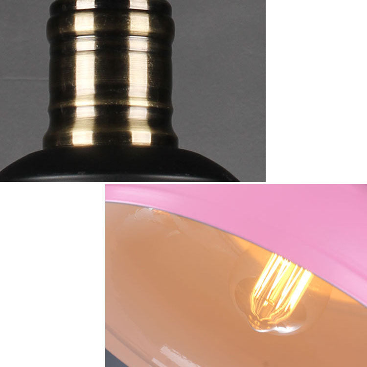 Industrial Simple Dome Round Pot Deckel Eisen 1-Licht Pendelleuchte 