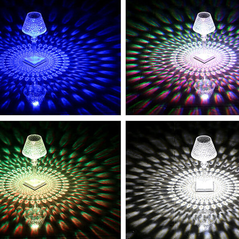 Lampe de Table créative en verre de vin en diamant acrylique, veilleuse décorative en forme de prune 