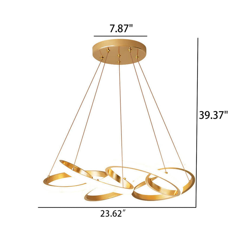 Moderner Luxus Gold Twisted Line Island Light LED Kronleuchter