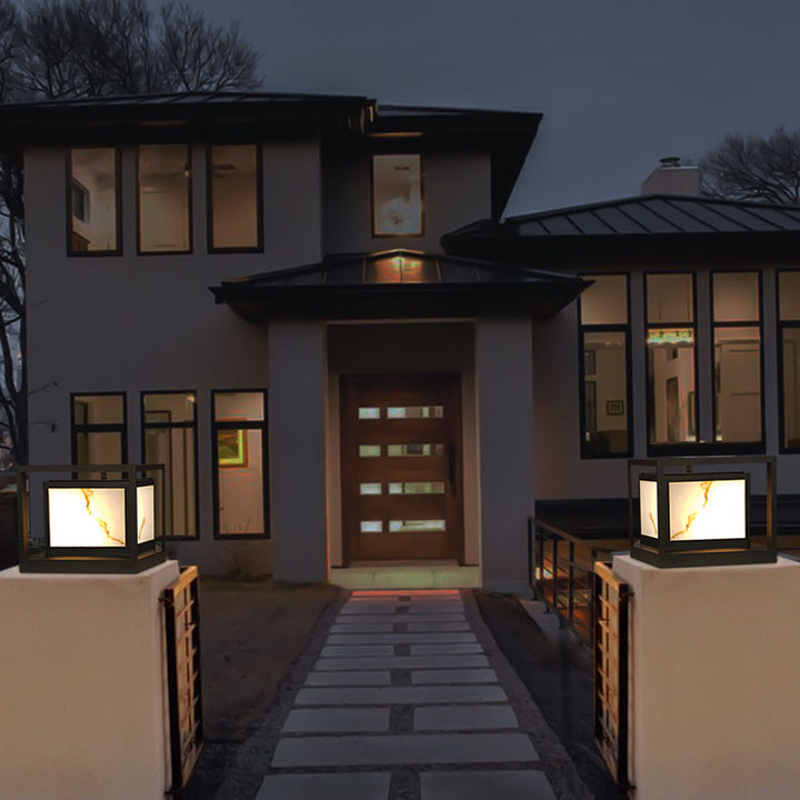 Moderne minimalistische quadratische Solar-Außenleuchte für Säulenköpfe, LED-Rasen- und Landschaftsleuchte für den Garten 