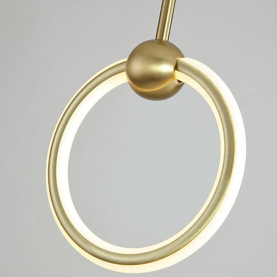 Nordic Luxury Gold Circle Ring LED Pendant Light