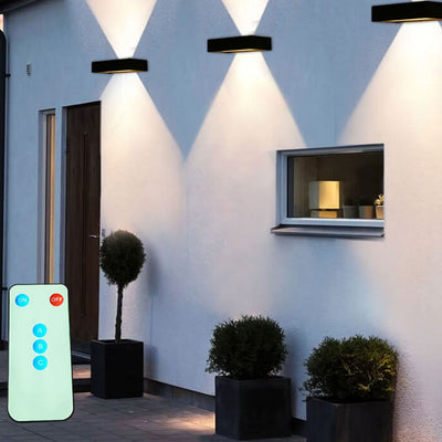 Outdoor Aluminiumlegierung Glas Solar Fernbedienung Timing LED Wandleuchte Lampe