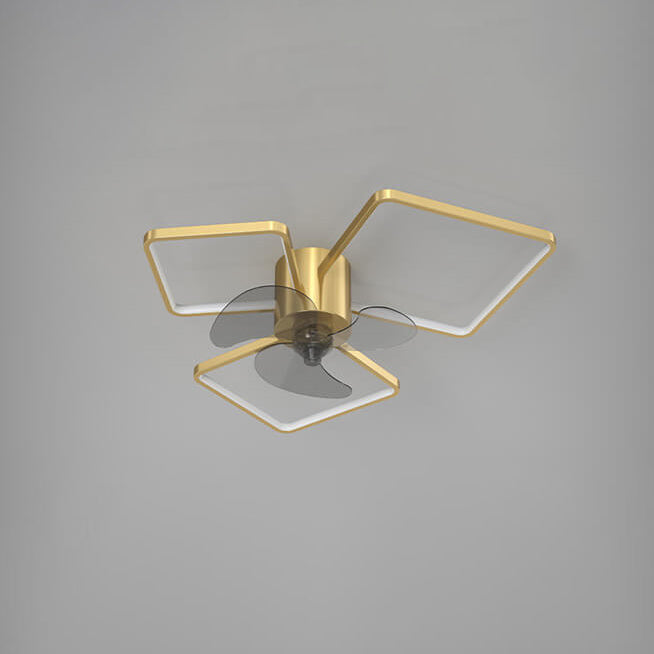 Square Led Fans Modern Light Luxury Geometric Square Round Design LED Flush Mount Ceil ...