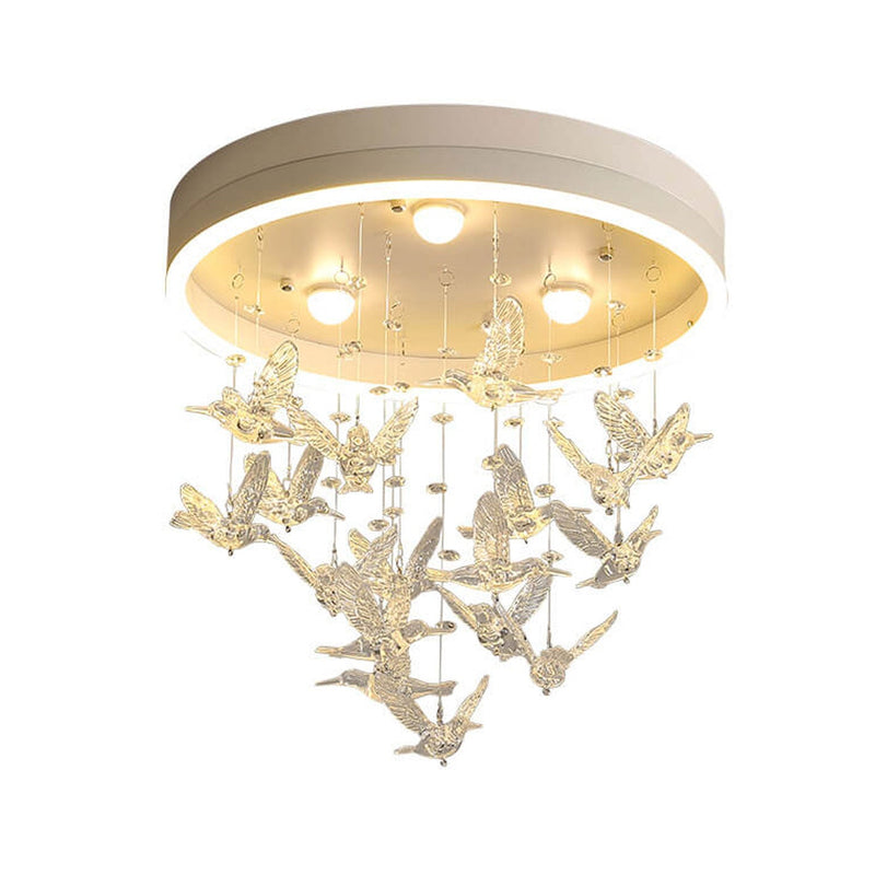 Modern Creative Cartoon Round Bird / Skirt Hanging LED Flush Mount Ceiling Light
