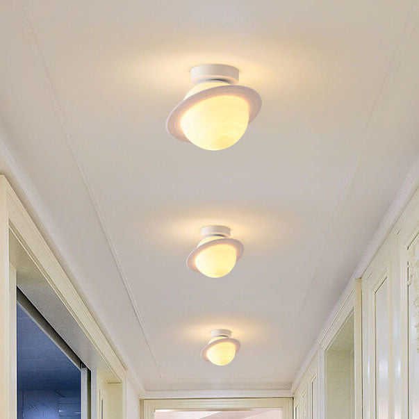 Nordic Creative Saturn Planet 1-Light Semi Flush Mount Ceiling Light