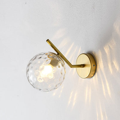 Nordic Minimalist Glass Ball Curve Lamp Arm 1-Light Wall Sconce