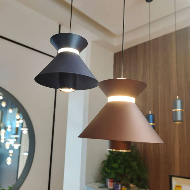 Moderne Minimalistische Einfarbige Aluminium LED Insel Licht Kronleuchter 