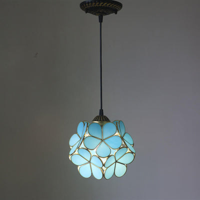 Vintage Stained Glass Petal 1-Light Pendant Light