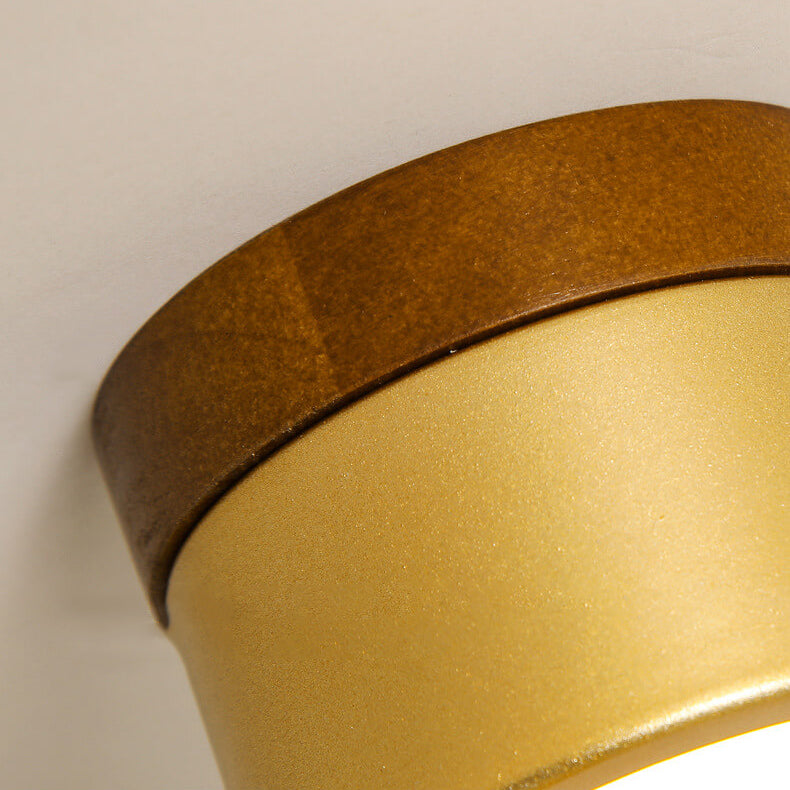 Nordic Golden Cylinder Downlight LED Flush Mount Ceiling Light