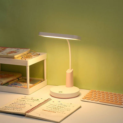 Simple Long Shade Round Base Touch Charging LED Desk Lamp