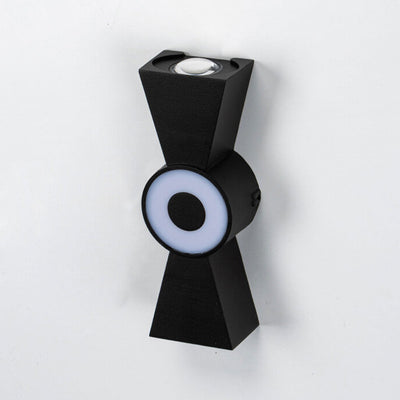 Nœud papillon créatif extérieur avec éclairage vers le haut et vers le bas, lampe murale étanche à LED pour patio 