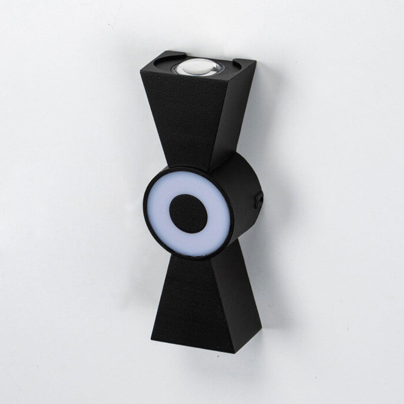 Nœud papillon créatif extérieur avec éclairage vers le haut et vers le bas, lampe murale étanche à LED pour patio 