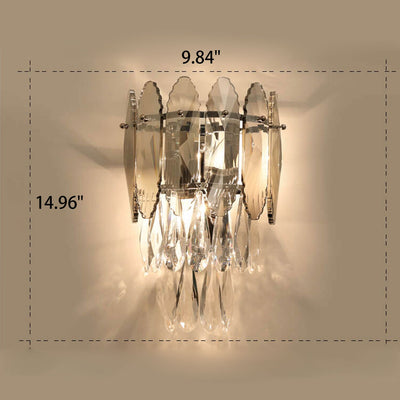 Modern Luxury Crystal Multi-Layer Column 1-Light Wall Sconce Lamp