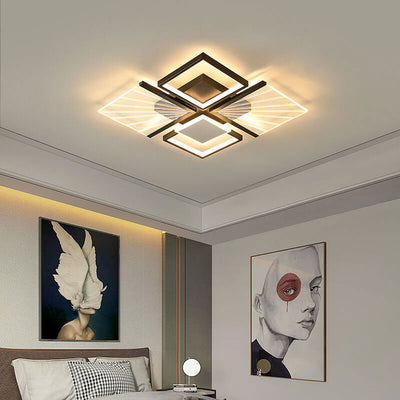 Modern Minimalist Creative Geometric Splicing Design LED Flush Mount Light