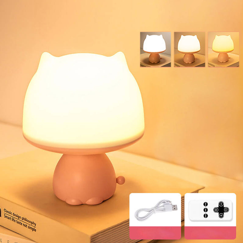 Lampe de Table Intelligente LED Rechargeable avec Veilleuse Créative en Forme de Dessin Animé 