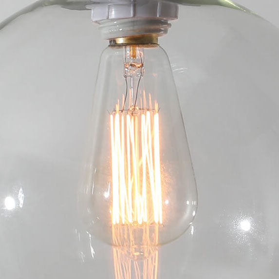 Lustre Suspendu Minimaliste Nordique en Verre Rond Teinté à 1 Lumière 