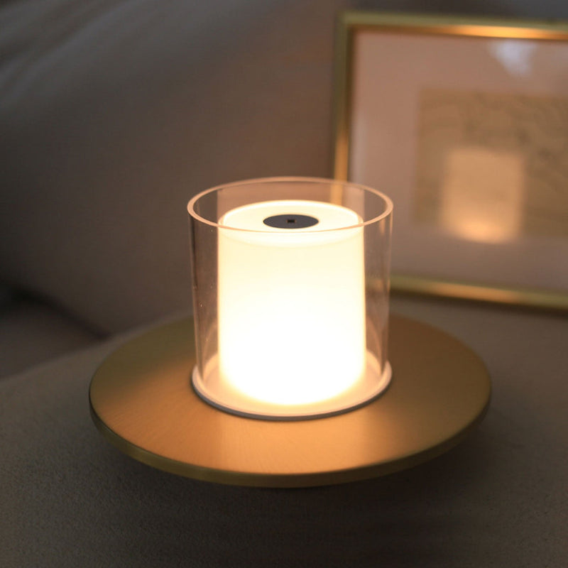 Lampe de Table Moderne à Bougie LED Cylindrique de Luxe Léger 