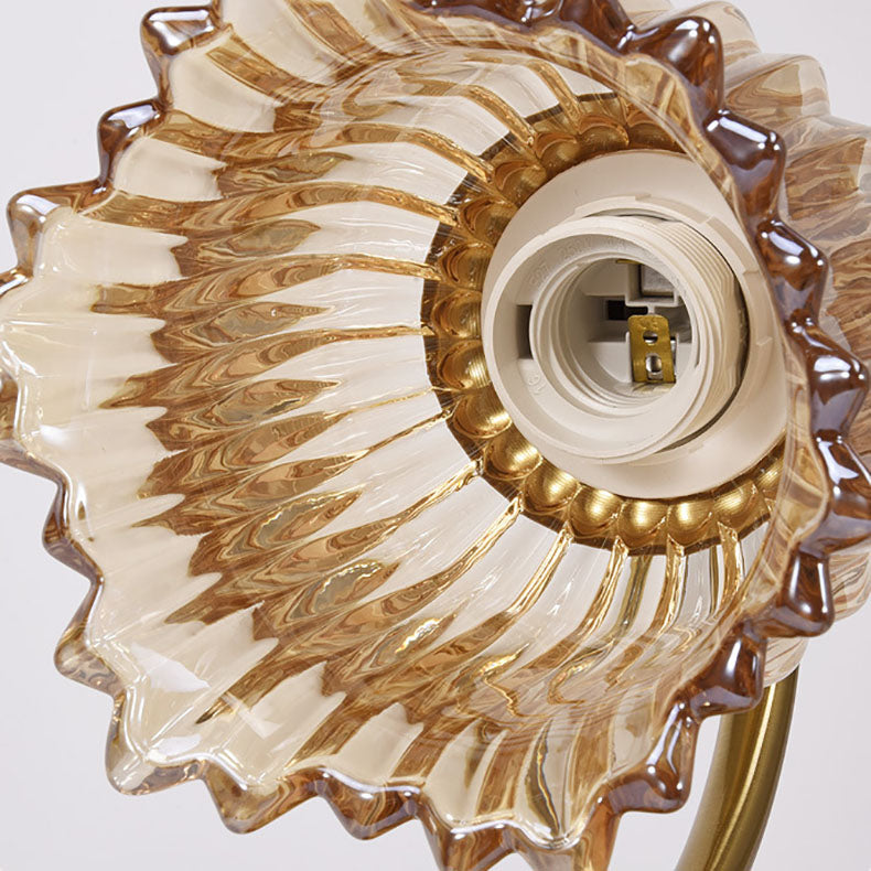 Traditional French Floral Hardware Glass 1-Light Wall Sconce Lamp For Bedroom