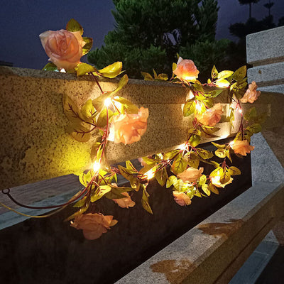 Solar Outdoor Waterproof Shockproof Rose Outdoor LED String Lights