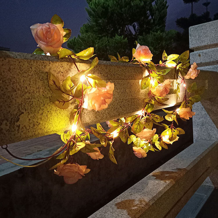 Solar Outdoor Waterproof Shockproof Rose Outdoor LED String Lights