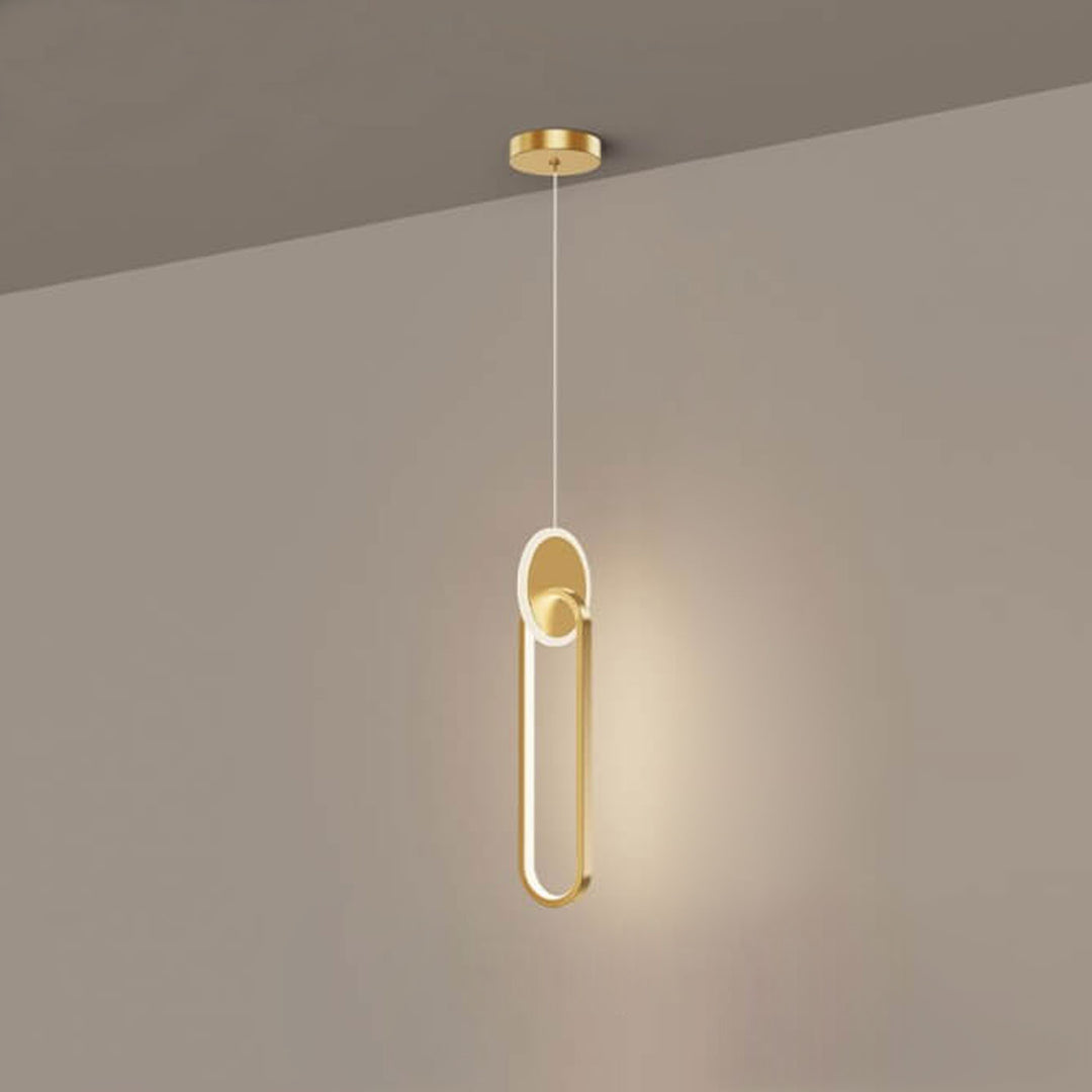 Lámpara colgante LED de 1 luz de cobre minimalista moderna 