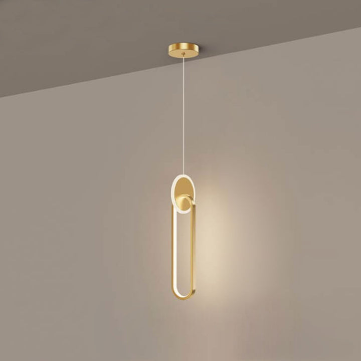Lámpara colgante LED de 1 luz de cobre minimalista moderna 
