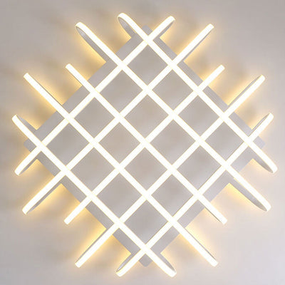 Moderne, minimalistische, geflochtene, rechteckige LED-Einbau-Deckenleuchte 
