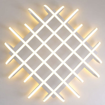 Modern Minimalist Braided Rectangle LED Flush Mount Ceiling Light