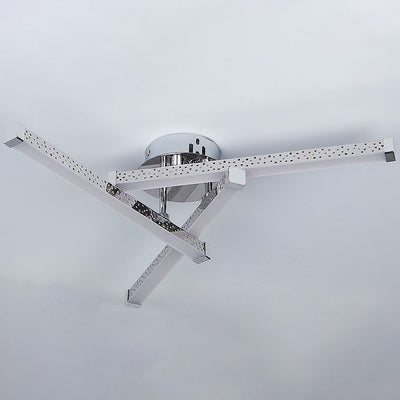 Moderne minimalistische dreieckige hohle LED-Deckenleuchte zur halbversenkten Montage 